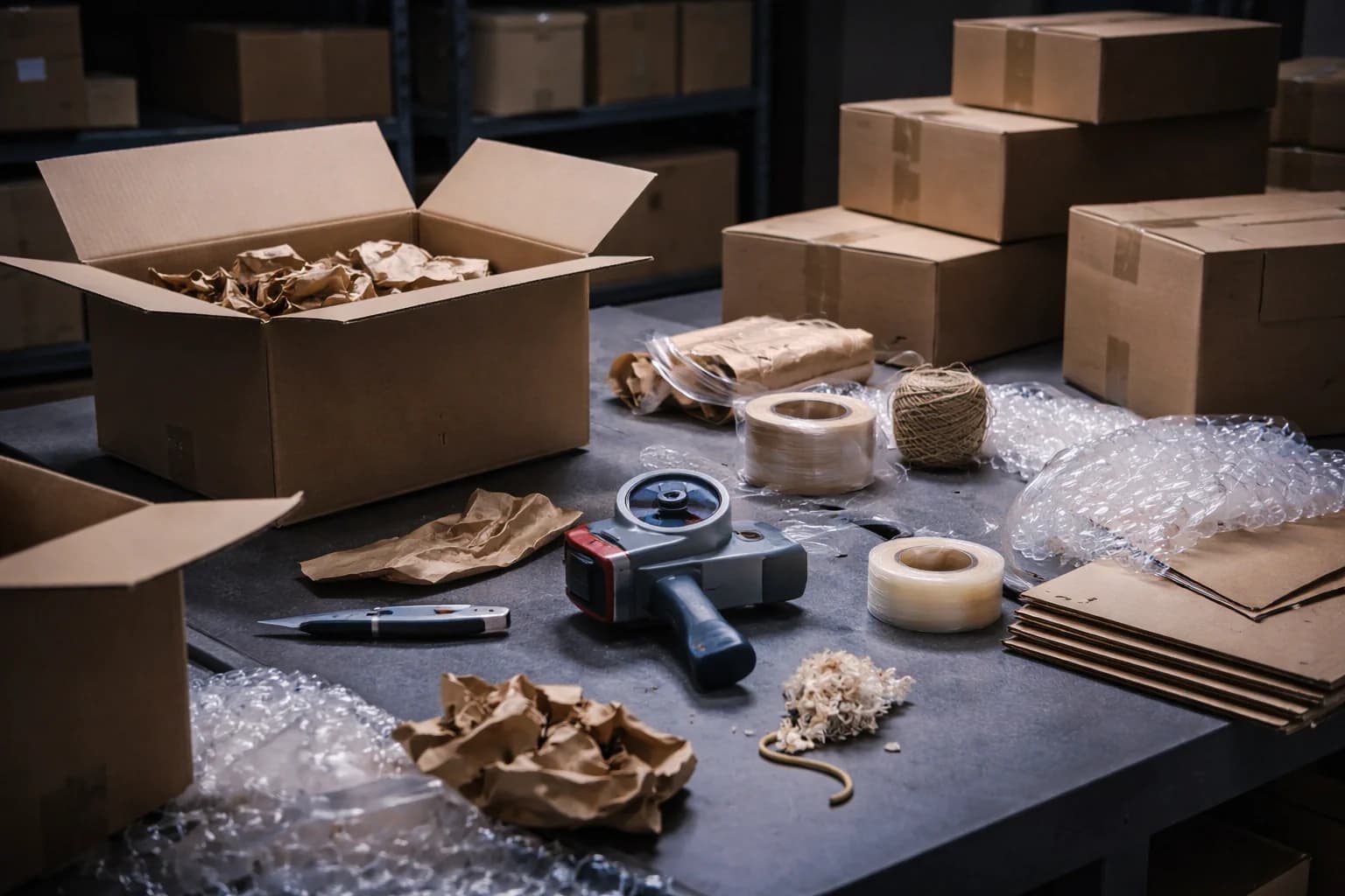 Disorganized warehouse floor representing signs of dealer distribution order management problems